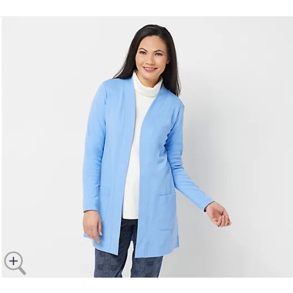 Isaac Mizrahi open front cardigan with pockets - Picture 6 of 6